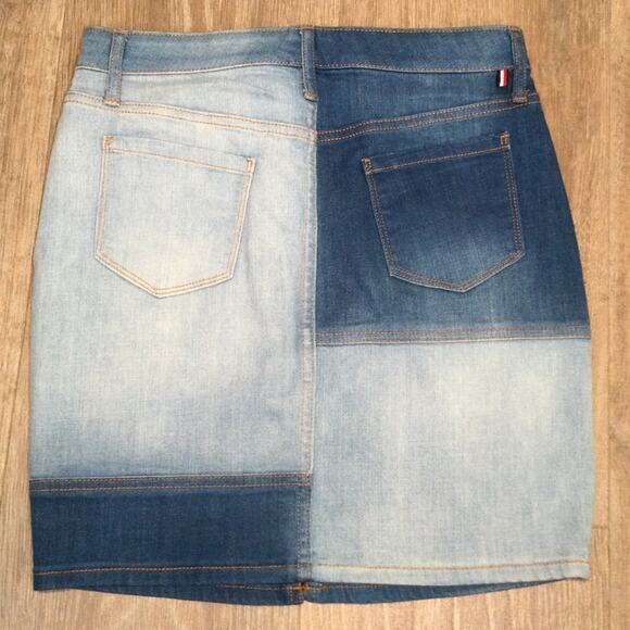 Tommy Hilfiger Color Block Denim Skirt 6 - Picture 7 of 7